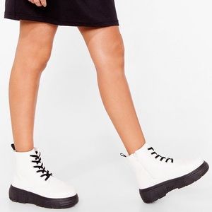 White combat boots